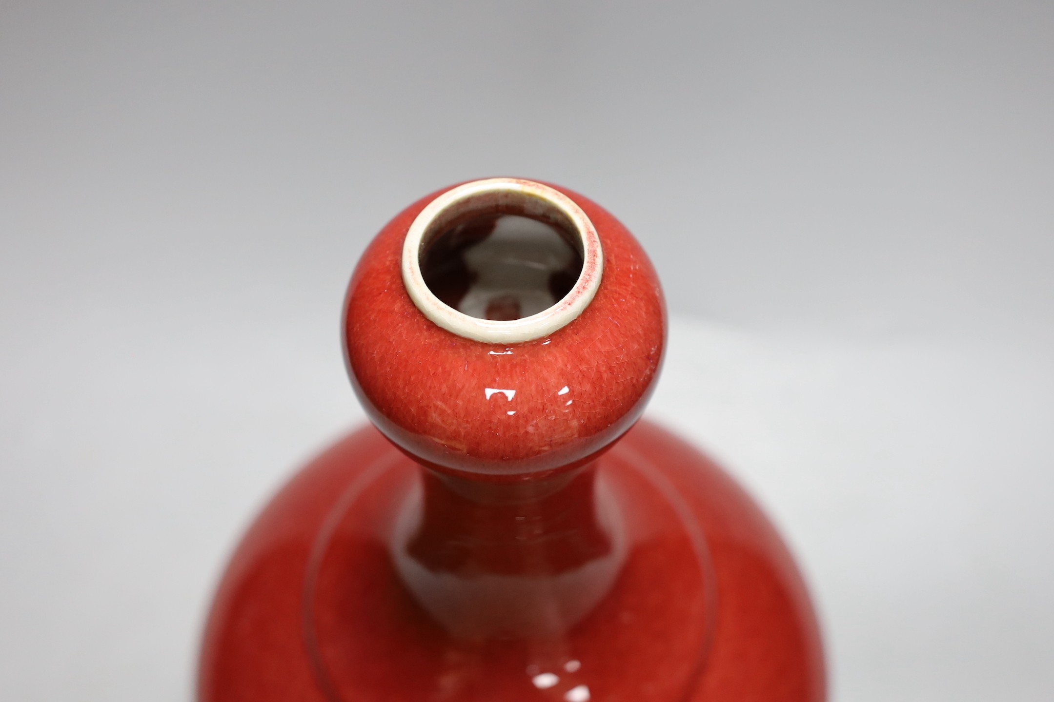 A Chinese sang-de-boeuf garlic-neck vase, 33cm